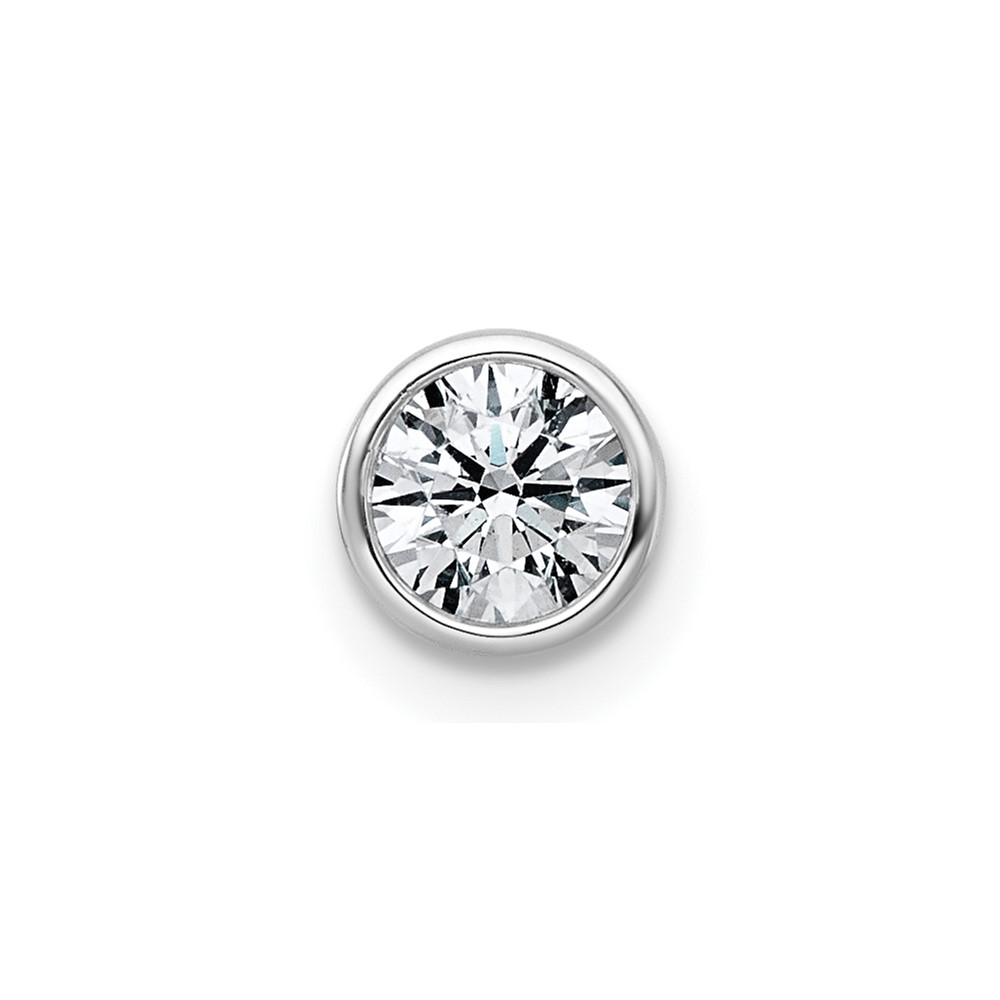 14K White Gold 0.62 Carat Round Bezel Chain Slide Mounting