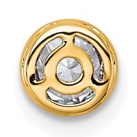 14K Yellow Gold 0.62 Carat Lab Grown Diamond VS+ F+ Round Complete Bezel Set Chain Slide Pendant view 3