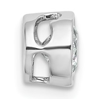 14K White Gold 0.75 Carat Lab Grown Diamond VS+ F+ Round Complete Bezel Set Chain Slide Pendant view 2