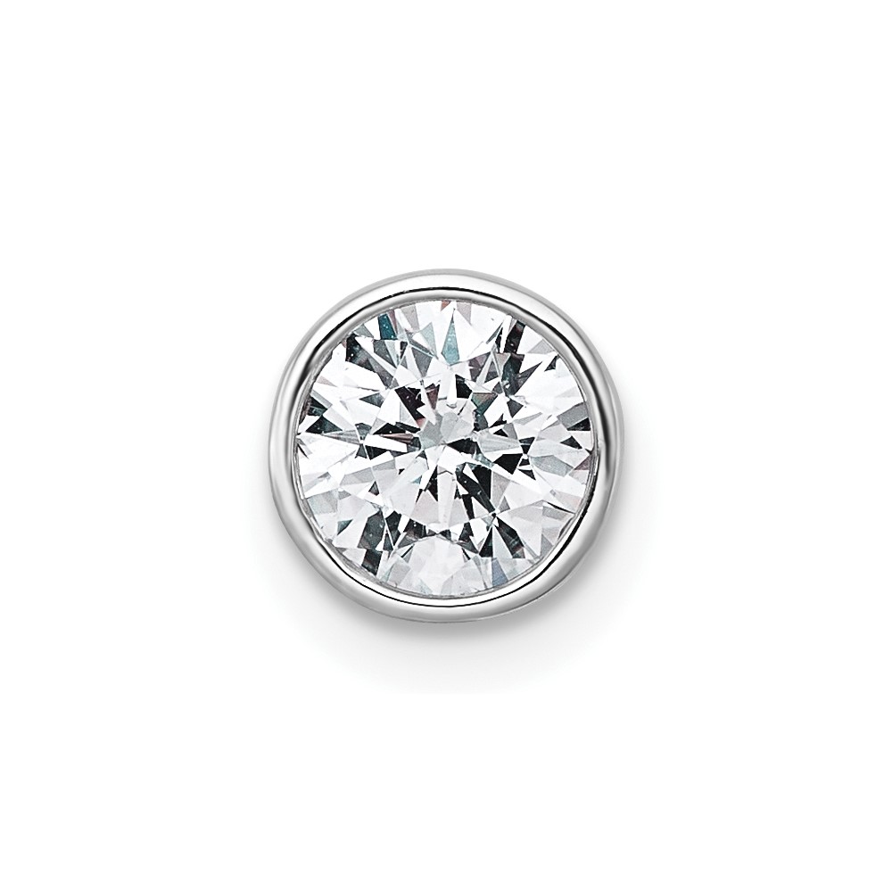14K White Gold 0.75 Carat Round Bezel Chain Slide Mounting