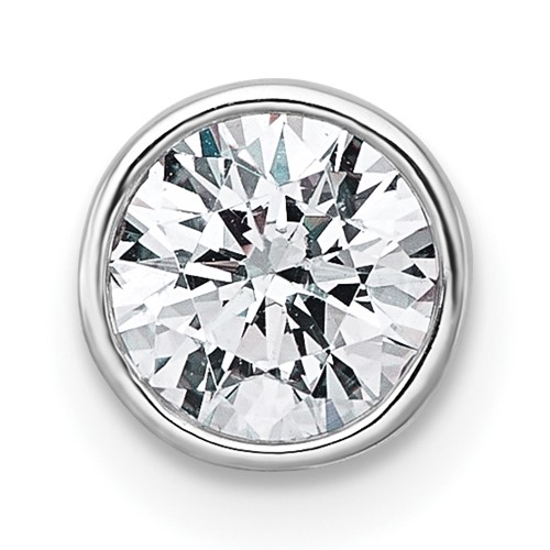 14K White Gold 0.75 Carat Round Bezel Chain Slide Mounting