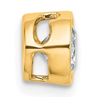14K Yellow Gold 0.75 Carat Lab Grown Diamond VS+ F+ Round Complete Bezel Set Chain Slide Pendant view 2