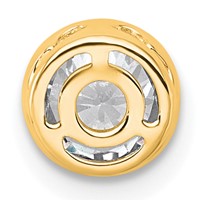 14K Yellow Gold 0.75 Carat Lab Grown Diamond VS+ F+ Round Complete Bezel Set Chain Slide Pendant view 3