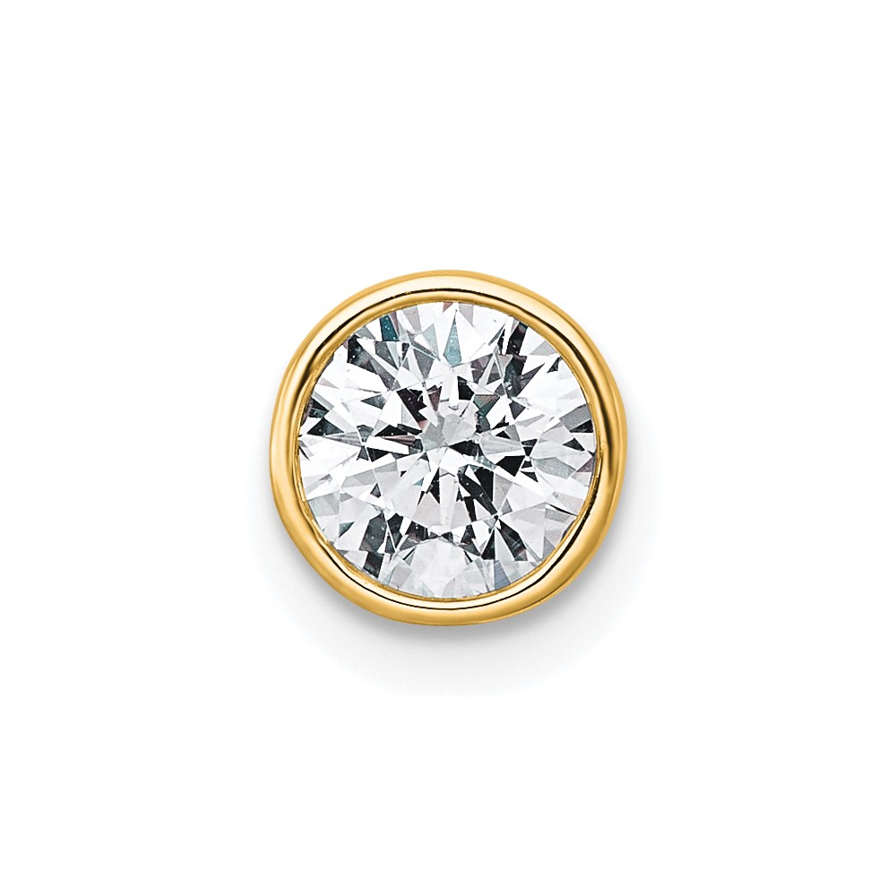 14K Yellow Gold 0.75 Carat Round Bezel Chain Slide Mounting