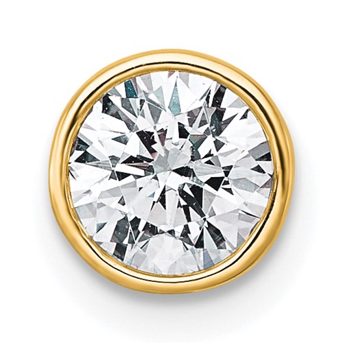 14K Yellow Gold 0.75 Carat Round Bezel Chain Slide Mounting