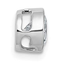 14K White Gold 1 Carat Lab Grown Diamond VS+ F+ Round Complete Bezel Set Chain Slide Pendant view 2