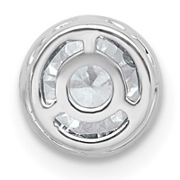 14K White Gold 1 Carat Lab Grown Diamond VS+ F+ Round Complete Bezel Set Chain Slide Pendant view 3