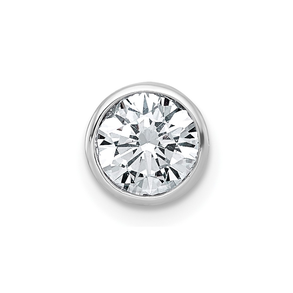 14K White Gold 1 Carat Round Bezel Chain Slide Mounting