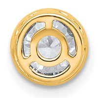 14K Yellow Gold 1 Carat Certified Lab Grown Diamond VS+ F+ Round Complete Bezel Set Chain Slide Pendant view 3