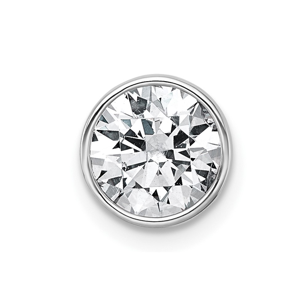 14K White Gold 1.50 Carat Round Bezel Chain Slide Mounting