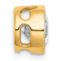 14K Yellow Gold 1.50 Carat Lab Grown Diamond VS+ F+ Round Complete Bezel Set Chain Slide Pendant view 2