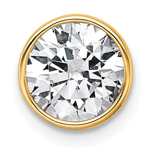14K Yellow Gold 1.50 Carat Round Bezel Chain Slide Mounting