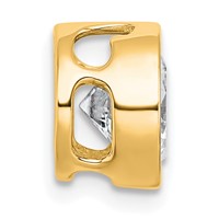 14K Yellow Gold 2 Carat Lab Grown Diamond VS+ F+ Round Complete Bezel Set Chain Slide Pendant view 2