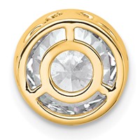 14K Yellow Gold 2 Carat Lab Grown Diamond VS+ F+ Round Complete Bezel Set Chain Slide Pendant view 3