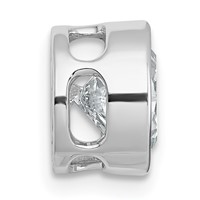 14K White Gold 2.50 Carat Certified Lab Grown Diamond VS+ F+ Round Complete Bezel Set Chain Slide Pendant view 2