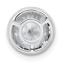14K White Gold 2.50 Carat Certified Lab Grown Diamond VS+ F+ Round Complete Bezel Set Chain Slide Pendant view 3