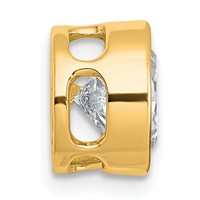 14K Yellow Gold 2.50 Carat Certified Lab Grown Diamond VS+ F+ Round Complete Bezel Set Chain Slide Pendant view 2