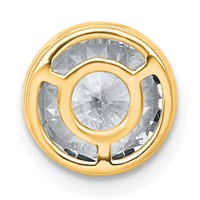 14K Yellow Gold 2.50 Carat Certified Lab Grown Diamond VS+ F+ Round Complete Bezel Set Chain Slide Pendant view 3