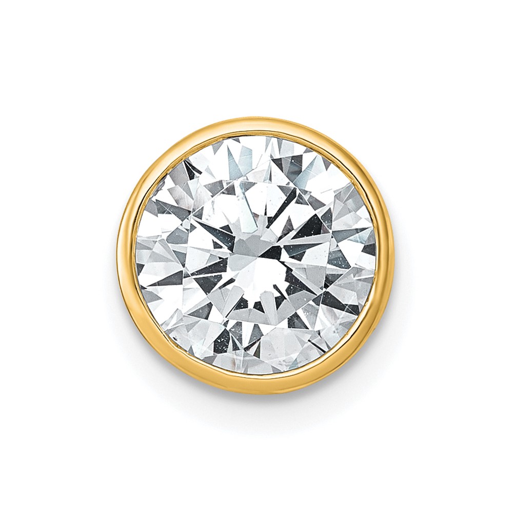 14K Yellow Gold 2.50 Carat Round Bezel Chain Slide Mounting