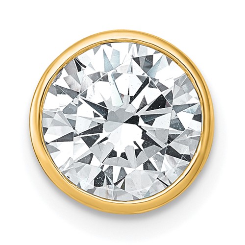 14K Yellow Gold 2.50 Carat Round Bezel Chain Slide Mounting