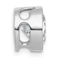 14K White Gold 3 Carat Lab Grown Diamond VS+ F+ Round Complete Bezel Set Chain Slide Pendant view 2