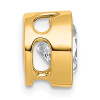 14K Yellow Gold 3 Carat Lab Grown Diamond VS+ F+ Round Complete Bezel Set Chain Slide Pendant view 2