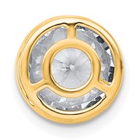14K Yellow Gold 3 Carat Lab Grown Diamond VS+ F+ Round Complete Bezel Set Chain Slide Pendant view 3