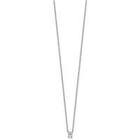 14K White Gold 0.25 Carat Lab Grown Diamond VS+ F+ Oval Complete Four Prong Pendant Necklace, 18" view 2