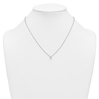 14K White Gold 0.25 Carat Lab Grown Diamond VS+ F+ Oval Complete Four Prong Pendant Necklace, 18" view 3
