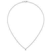 14K White Gold 0.25 Carat Lab Grown Diamond VS+ F+ Oval Complete Four Prong Pendant Necklace, 18" view 4
