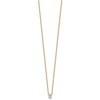 14K Yellow Gold 0.25 Carat Lab Grown Diamond VS+ F+ Oval Complete Four Prong Pendant Necklace, 18" view 2