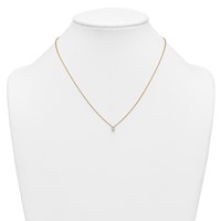 14K Yellow Gold 0.25 Carat Lab Grown Diamond VS+ F+ Oval Complete Four Prong Pendant Necklace, 18" view 3