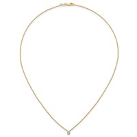 14K Yellow Gold 0.25 Carat Lab Grown Diamond VS+ F+ Oval Complete Four Prong Pendant Necklace, 18" view 4