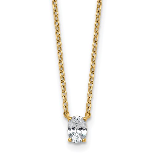 14K Yellow Gold 0.25 Carat Oval Four Prong Pendant Mounting