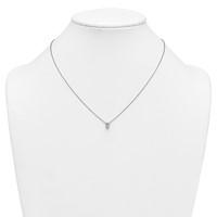 14K White Gold 0.50 Carat Lab Grown Diamond VS+ F+ Oval Complete Four Prong Pendant Necklace, 18" view 3