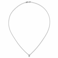 14K White Gold 0.50 Carat Lab Grown Diamond VS+ F+ Oval Complete Four Prong Pendant Necklace, 18" view 4