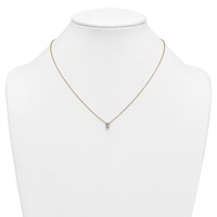 14K Yellow Gold 0.50 Carat Lab Grown Diamond VS+ F+ Oval Complete Four Prong Pendant Necklace, 18" view 3