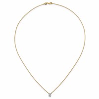 14K Yellow Gold 0.50 Carat Lab Grown Diamond VS+ F+ Oval Complete Four Prong Pendant Necklace, 18" view 4
