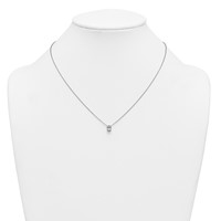14K White Gold 0.75 Carat Lab Grown Diamond VS+ F+ Oval Complete Four Prong Pendant Necklace, 18" view 3