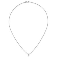 14K White Gold 0.75 Carat Lab Grown Diamond VS+ F+ Oval Complete Four Prong Pendant Necklace, 18" view 4