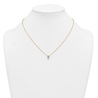 14K Yellow Gold 0.75 Carat Lab Grown Diamond VS+ F+ Oval Complete Four Prong Pendant Necklace, 18" view 3