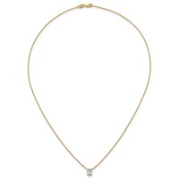 14K Yellow Gold 0.75 Carat Lab Grown Diamond VS+ F+ Oval Complete Four Prong Pendant Necklace, 18" view 4
