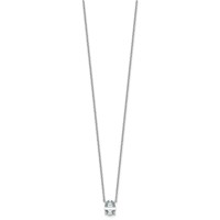 14K White Gold 1 Carat Lab Grown Diamond VS+ F+ Oval Complete Four Prong Pendant Necklace, 18" view 2