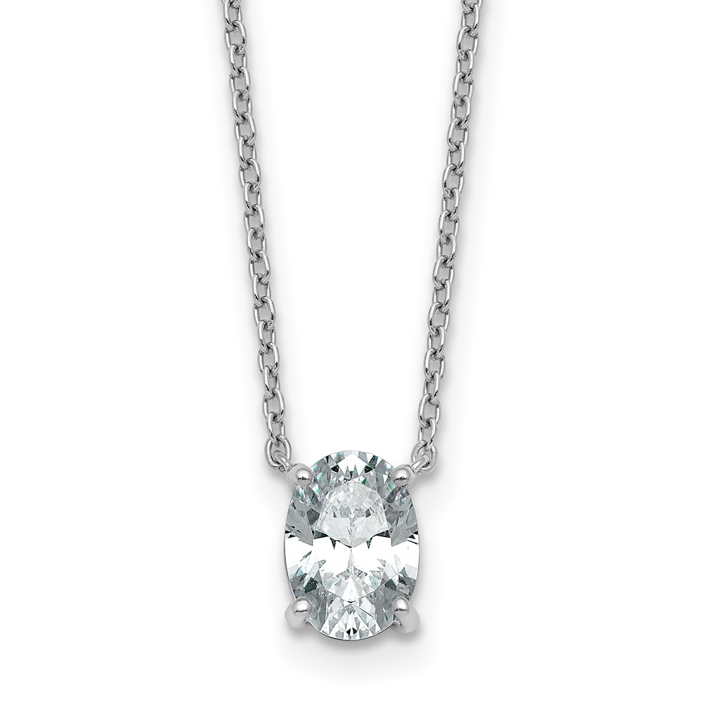 14K White Gold 1 Carat Oval Four Prong Pendant Mounting