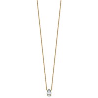 14K Yellow Gold 1 Carat Lab Grown Diamond VS+ F+ Oval Complete Four Prong Pendant Necklace, 18" view 2