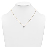 14K Yellow Gold 1 Carat Lab Grown Diamond VS+ F+ Oval Complete Four Prong Pendant Necklace, 18" view 3