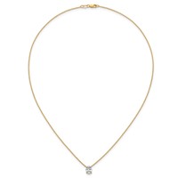 14K Yellow Gold 1 Carat Lab Grown Diamond VS+ F+ Oval Complete Four Prong Pendant Necklace, 18" view 4