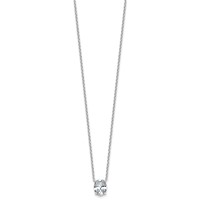 14K White Gold 1.50 Carat Lab Grown Diamond VS+ F+ Oval Complete Four Prong Pendant Necklace, 18" view 2