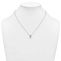 14K White Gold 1.50 Carat Lab Grown Diamond VS+ F+ Oval Complete Four Prong Pendant Necklace, 18" view 3