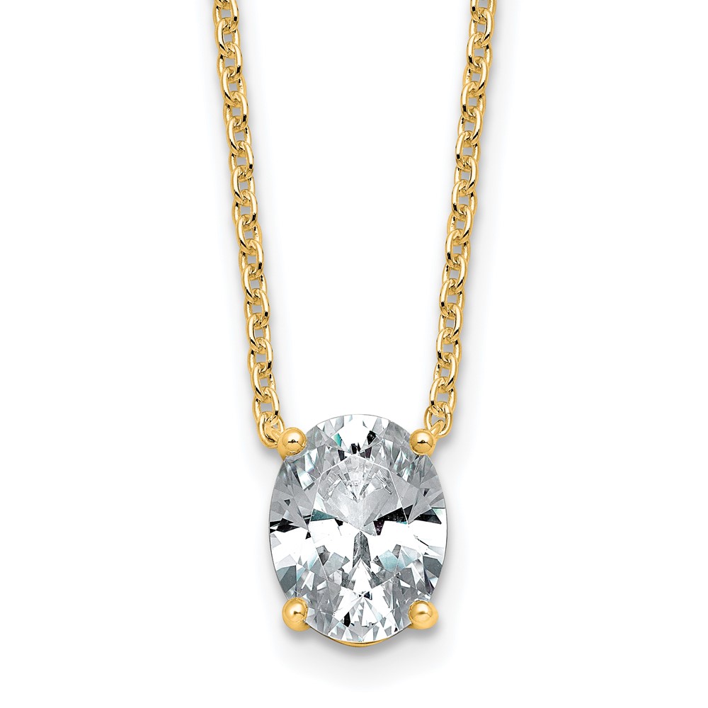 14K Yellow Gold 1.50 Carat Oval Four Prong Pendant Mounting